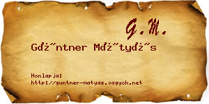Güntner Mátyás névjegykártya